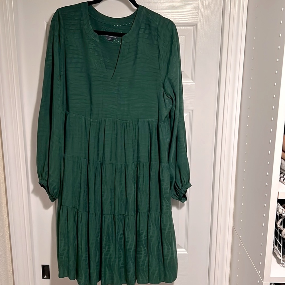 Anthropologie Maeve Emerald Green Dress size L